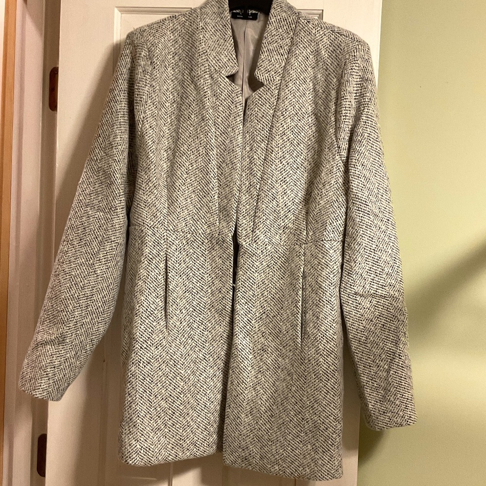 Vici Gray Herringbone Trench Coat